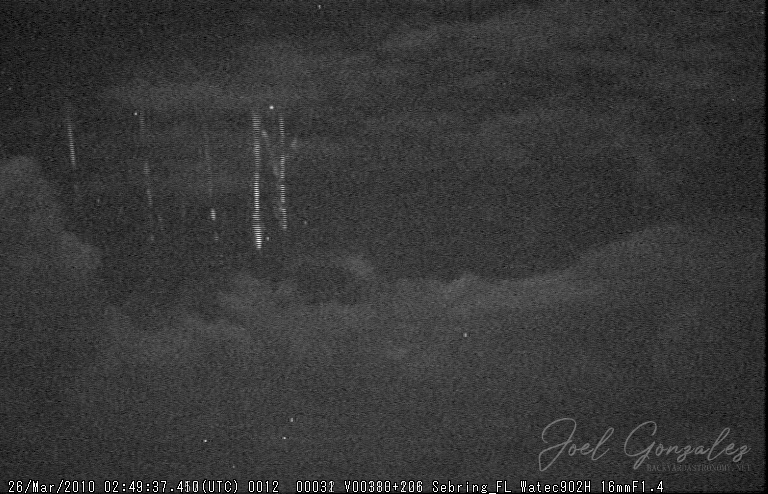 Close sprite captured on March 26, 2010. This one was bearly 100 miles away. Telescope: - Camera: Watec 902H with 16mm 1:1.4 lens. Filtration used: None · Date/Time 2010:03:29 09:25:24 · Resolution 768 x 494 M20100326_024937.jpg