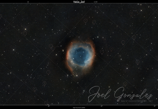 Helix Nebula Annotated with Galaxies